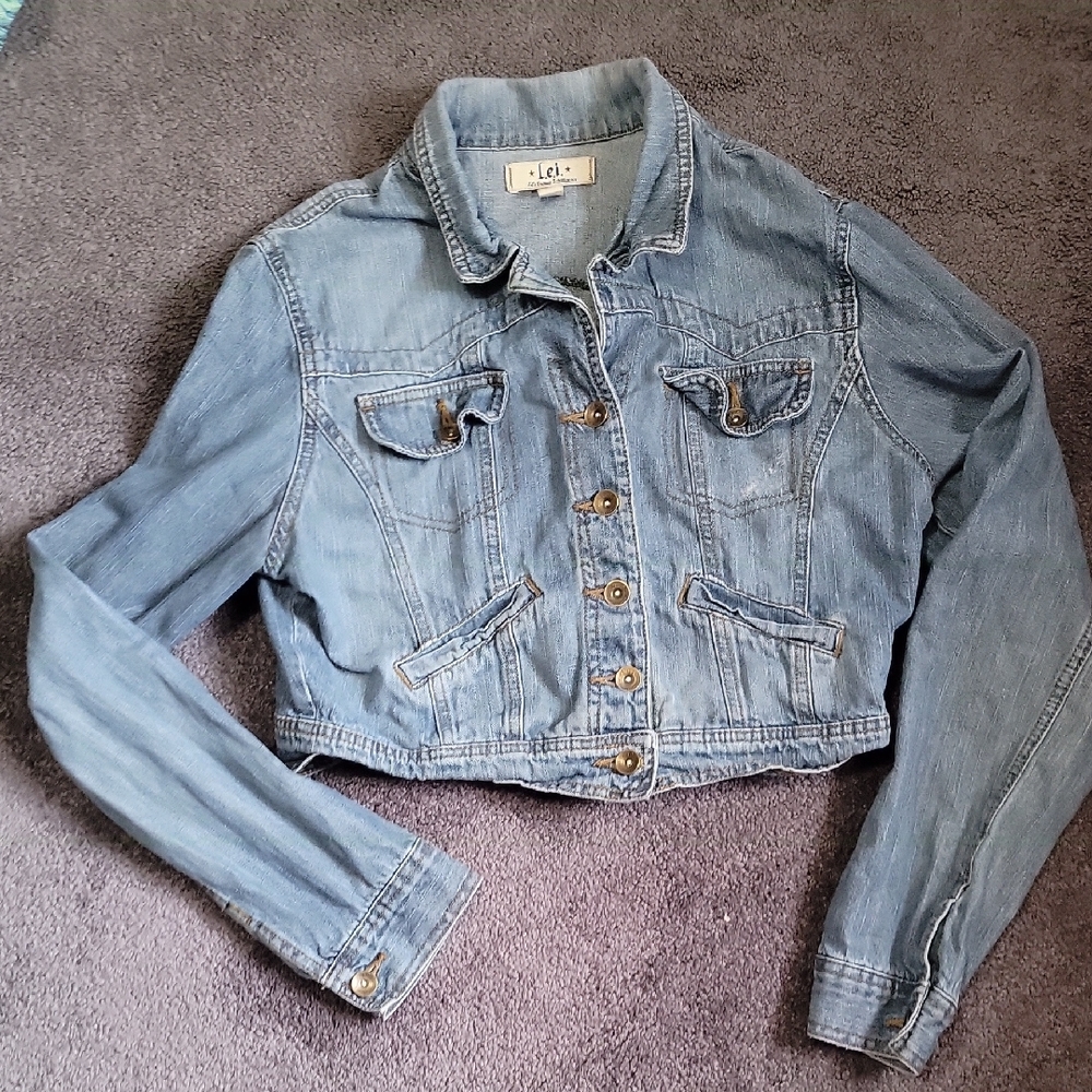 LEI Light Blue Denim Cropped Jacket